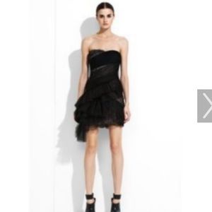 New Bcbg Runway Tulle Black Lace Dress 0 XS